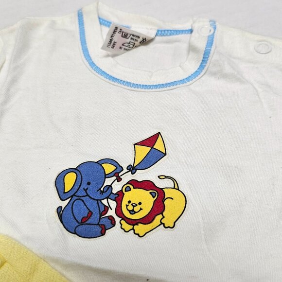 New Baby Lion 2pc Outfit White Yellow Bear Woolworth England 919838 6 -12 Month - Picture 2 of 14